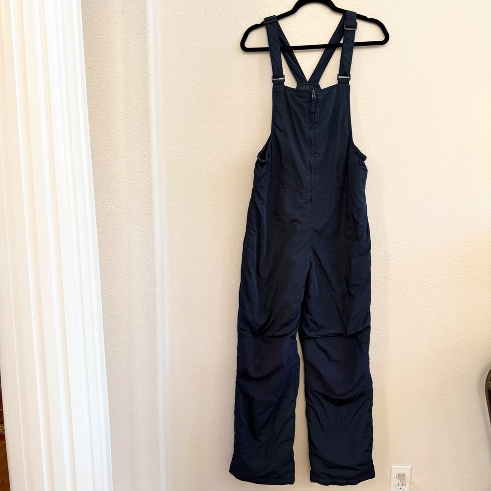 Lands End Kids XL 14-16 Navy Blue Insulated Snow Bib Overalls Ski Pants
